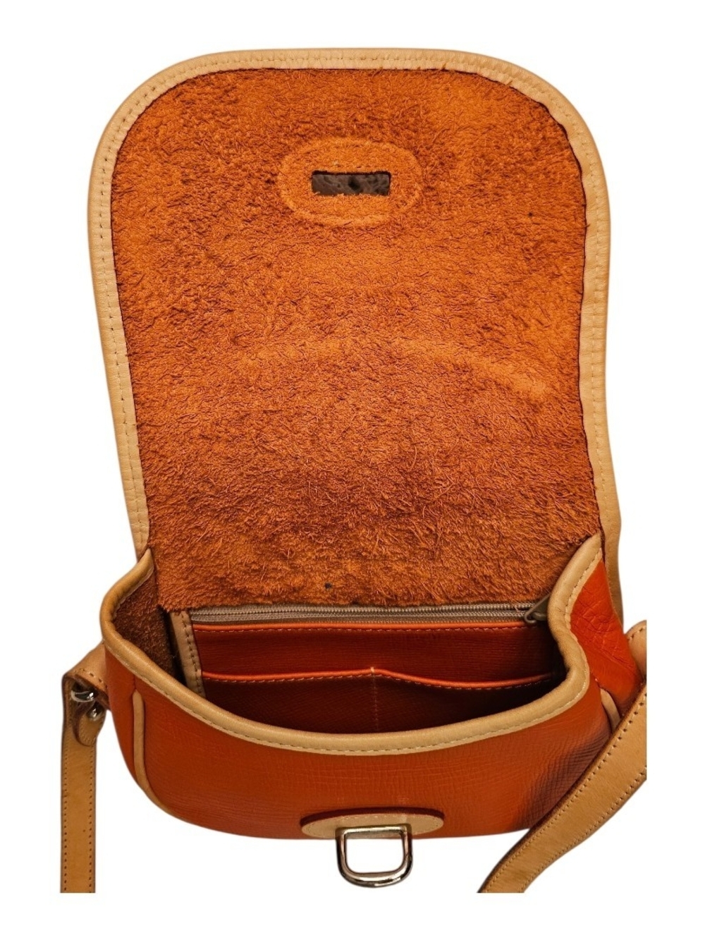 Vintage Dooney & Bourke Orange All Weather Leather Crossbody Bag AWL Equestrian - Picture 10 of 13